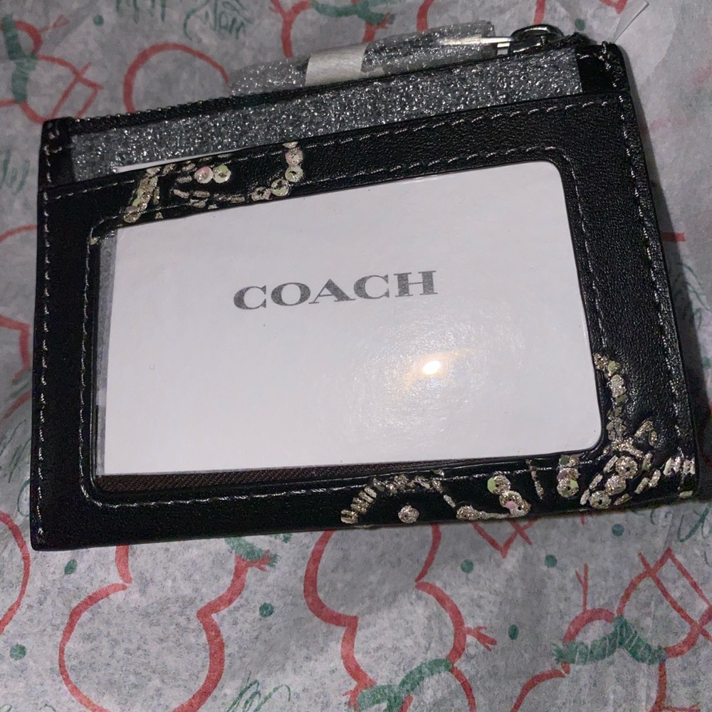 Coach Black Card Holder with Crystal silver Butterflies - Picture 9 of 9